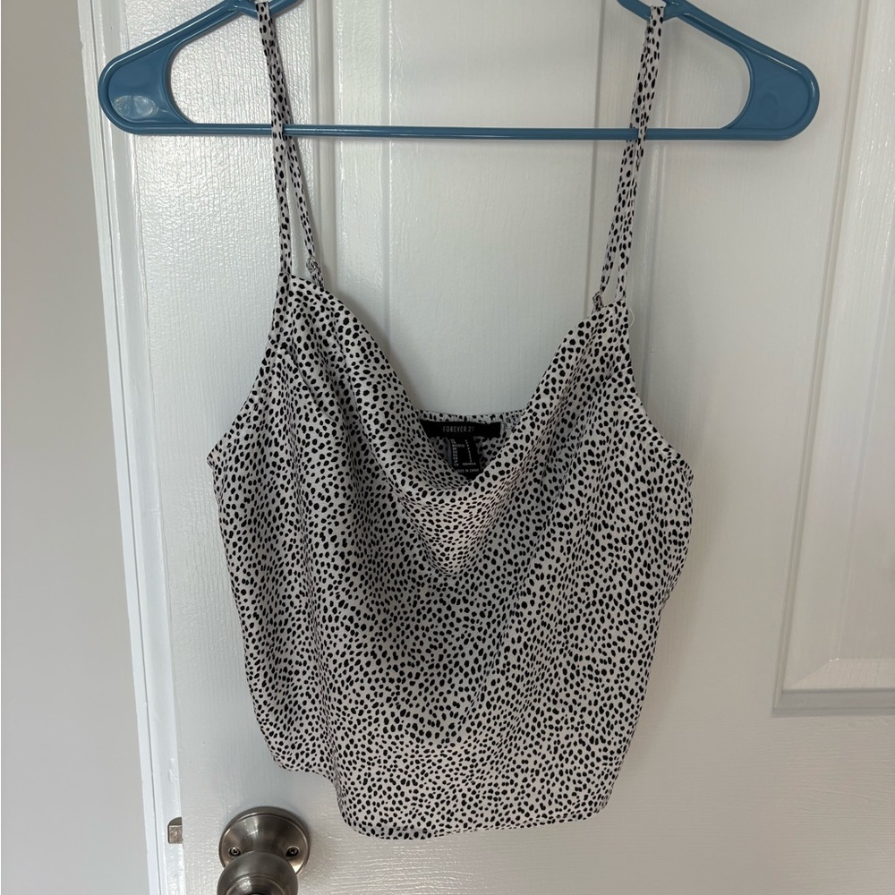 NWT Forever 21 Black and White Spotted Cami Top
